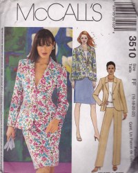 3510 LINED JACKET,SLVLSS TOP,BOTTOMS PATTERN 10-16,16-22